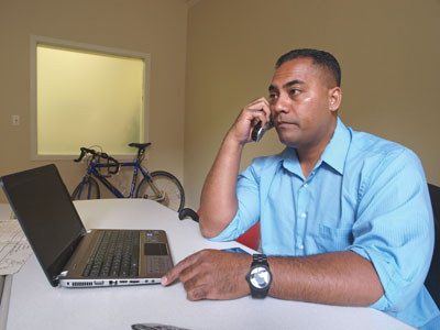 Honorable efforts: Jarom Vahai was named veteran of the year for helping secure jobs for veterans at Tesla Motors, and for setting up a training program at Skyline College. (Mike Koozmin/The Examiner)
